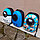Рюкзак - переноска для домашних кошек и других питомцев CosmoPet, 2 сменных окошка (иллюминатор  сетка) Синий, фото 6