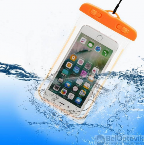 Водонепроницаемый чехол для телефона (для подводной съемки) Оранжевый
