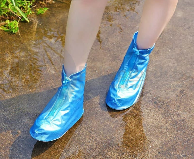 Защитные чехлы (дождевики, пончи) для обуви от дождя и грязи с подошвой цветные р-р 37-38 (М) Синие - фото 7 - id-p179626791