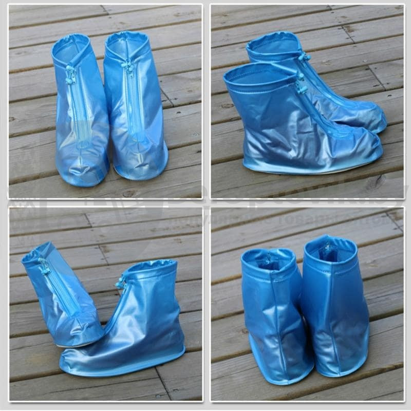 Защитные чехлы (дождевики, пончи) для обуви от дождя и грязи с подошвой цветные р-р 37-38 (М) Синие - фото 9 - id-p179626791