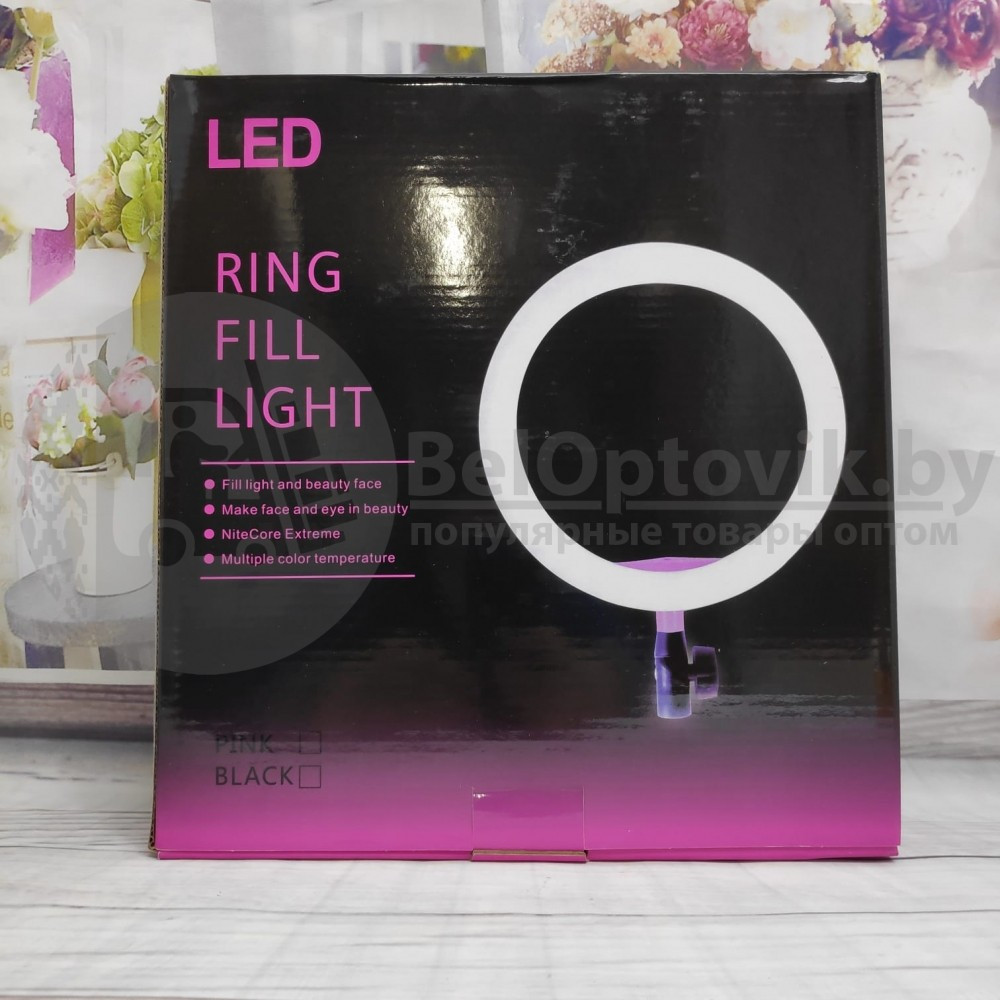 Кольцевая светодиодная лампа подсветка (селфи кольцо) MINI RING FILL Light LED 160 / d 26 см ШТАТИВ - фото 2 - id-p179628807