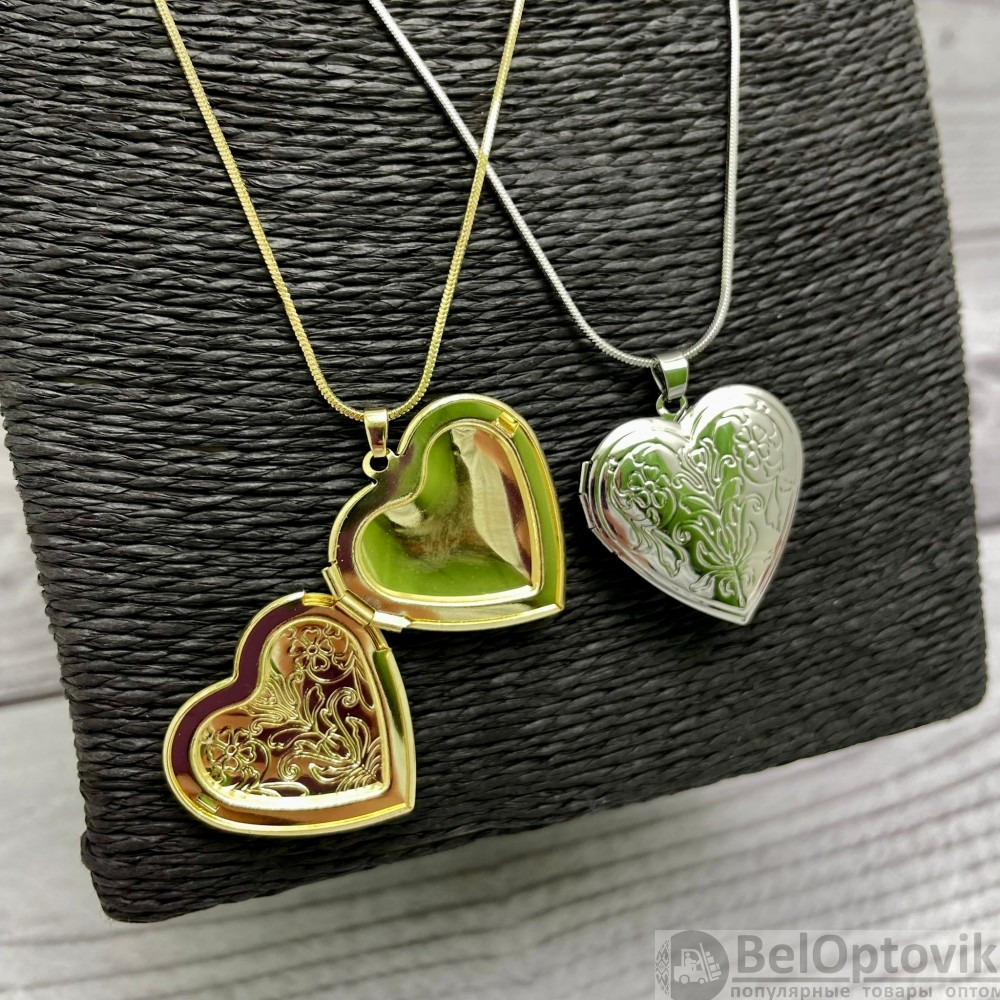 Кулон-тайник Сердце на цепочке Два сердца в золоте - фото 3 - id-p179628812