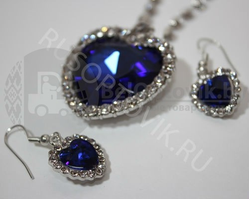 Комплект ожерелье и серьги Сердце Океана - фото 3 - id-p179632077
