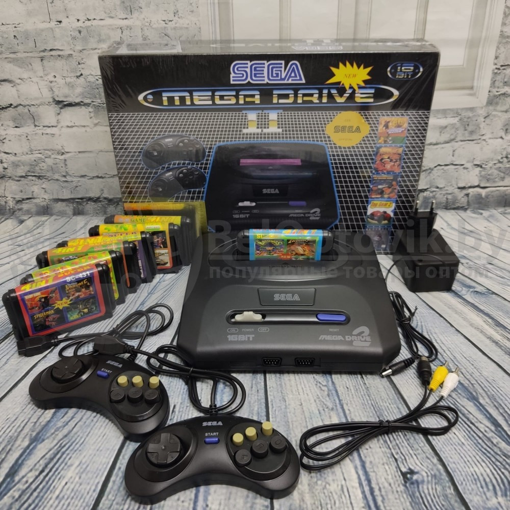 Игровая приставка 16 bit Sega Mega Drive 2 (Сега Мегадрайв) 5 встроенных игр, 2 джойстика. Оригинал - фото 2 - id-p179626875