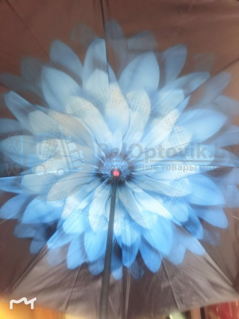 Зонт наоборот UnBrella (антизонт). Подбери свою расцветку настроения Синий цветок - фото 4 - id-p179628884