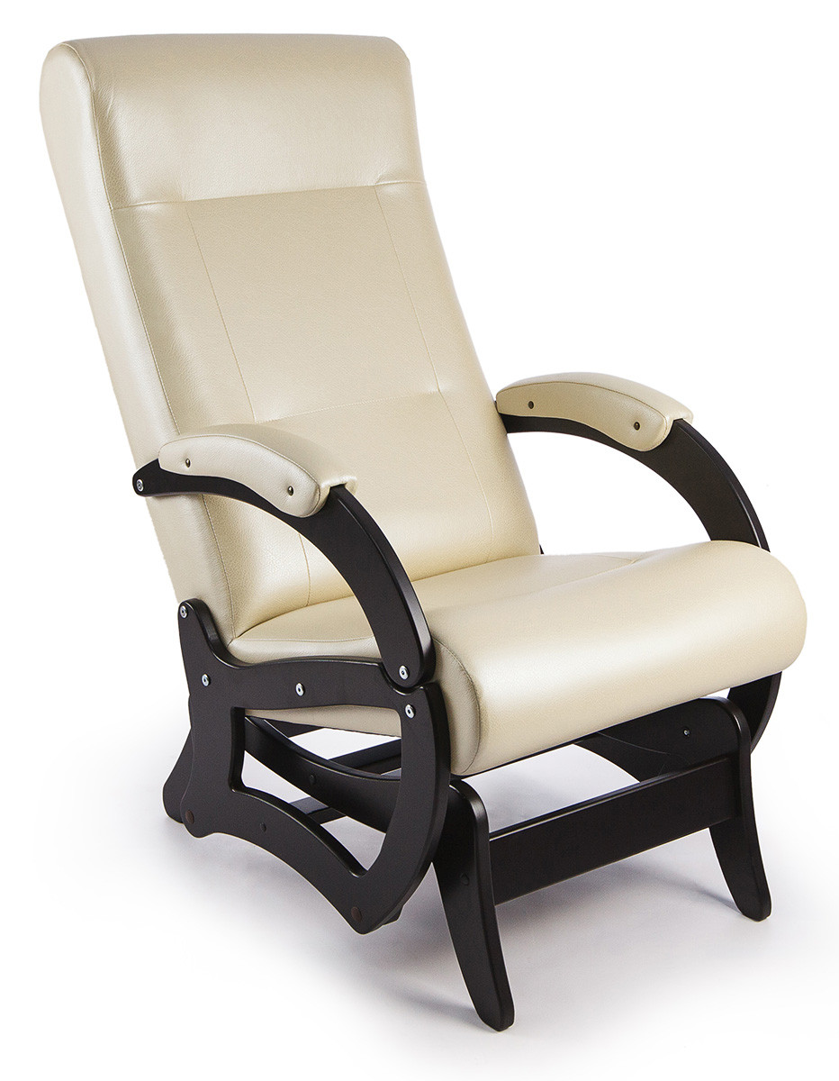 Кресло-качалка Бастион 6 гляйдер (экокожа, bone/черный)