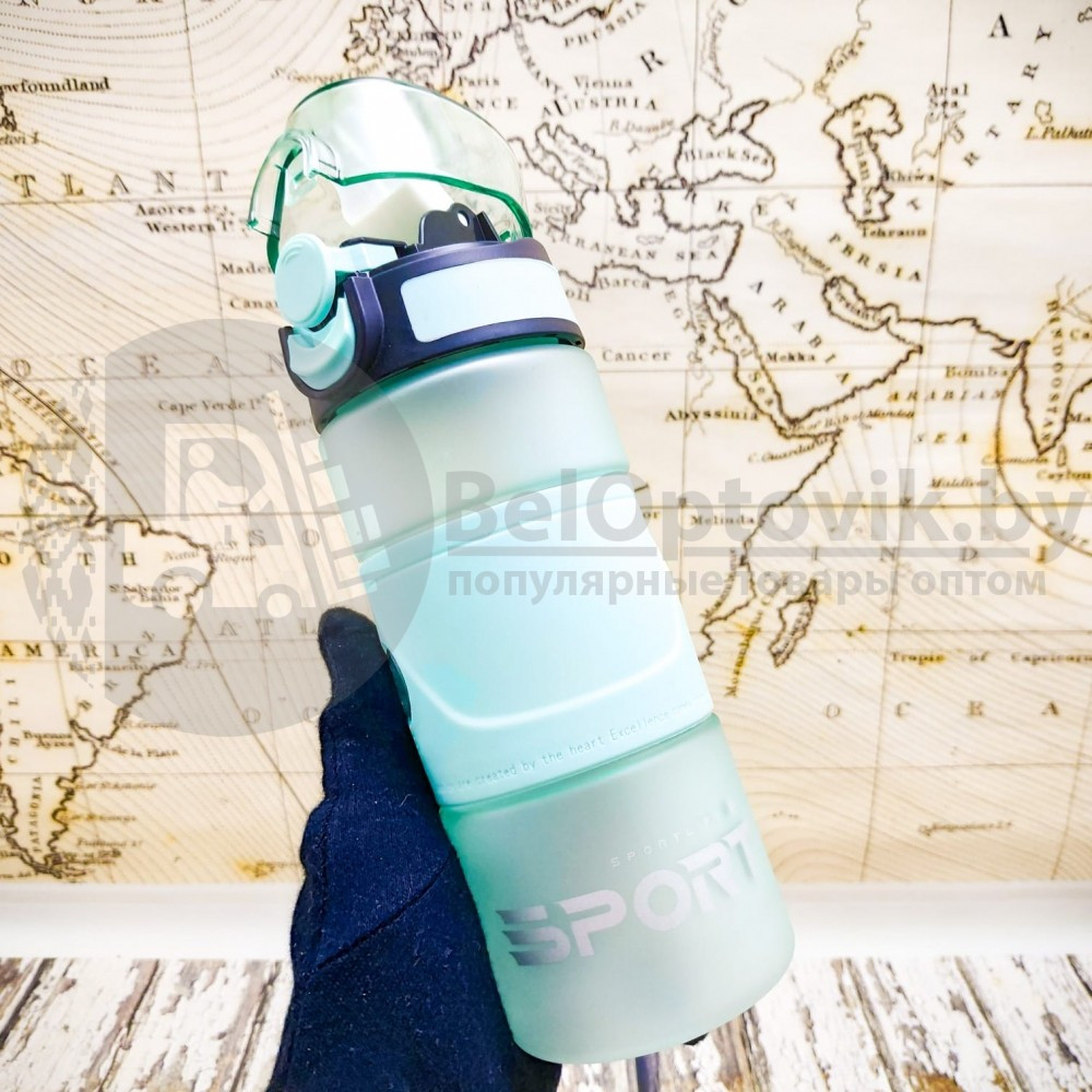 Спортивная бутылка для воды Sport Life / замок блокиратор крышки / поильник / 500 мл Зеленый - фото 10 - id-p179623902