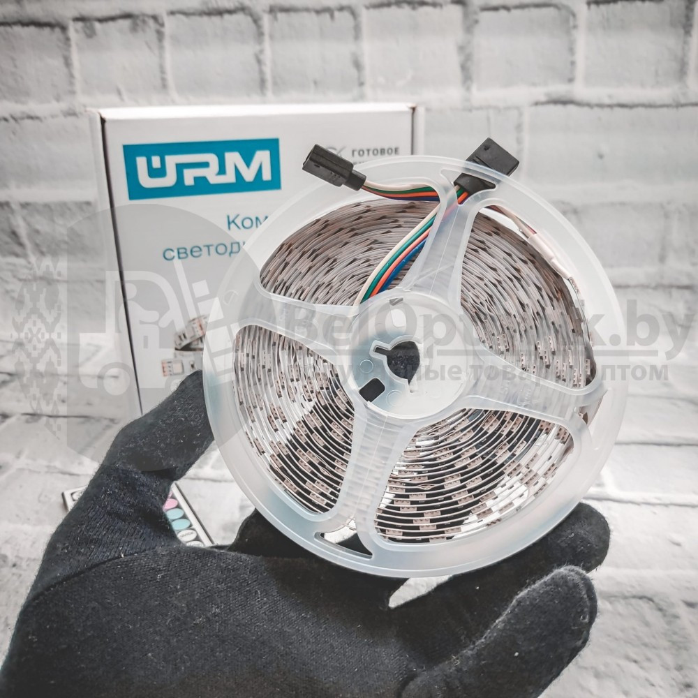 Комплект светодиодной ленты URM, 5050, 60 LED/м, 14.4 Вт/м, 12В, IP20, RGB, 5 м - фото 4 - id-p179623928