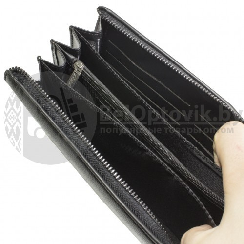 Мужское портмоне клатч на молнии, с ручкой Baellerry Maxi Libero S1001 Черное - фото 3 - id-p179629038