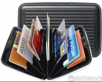 Кардхолдер (визитница) Security Wallet Card Wallet с RFID защитой банковских карт от интернет-мошенников Серый - фото 1 - id-p179629059