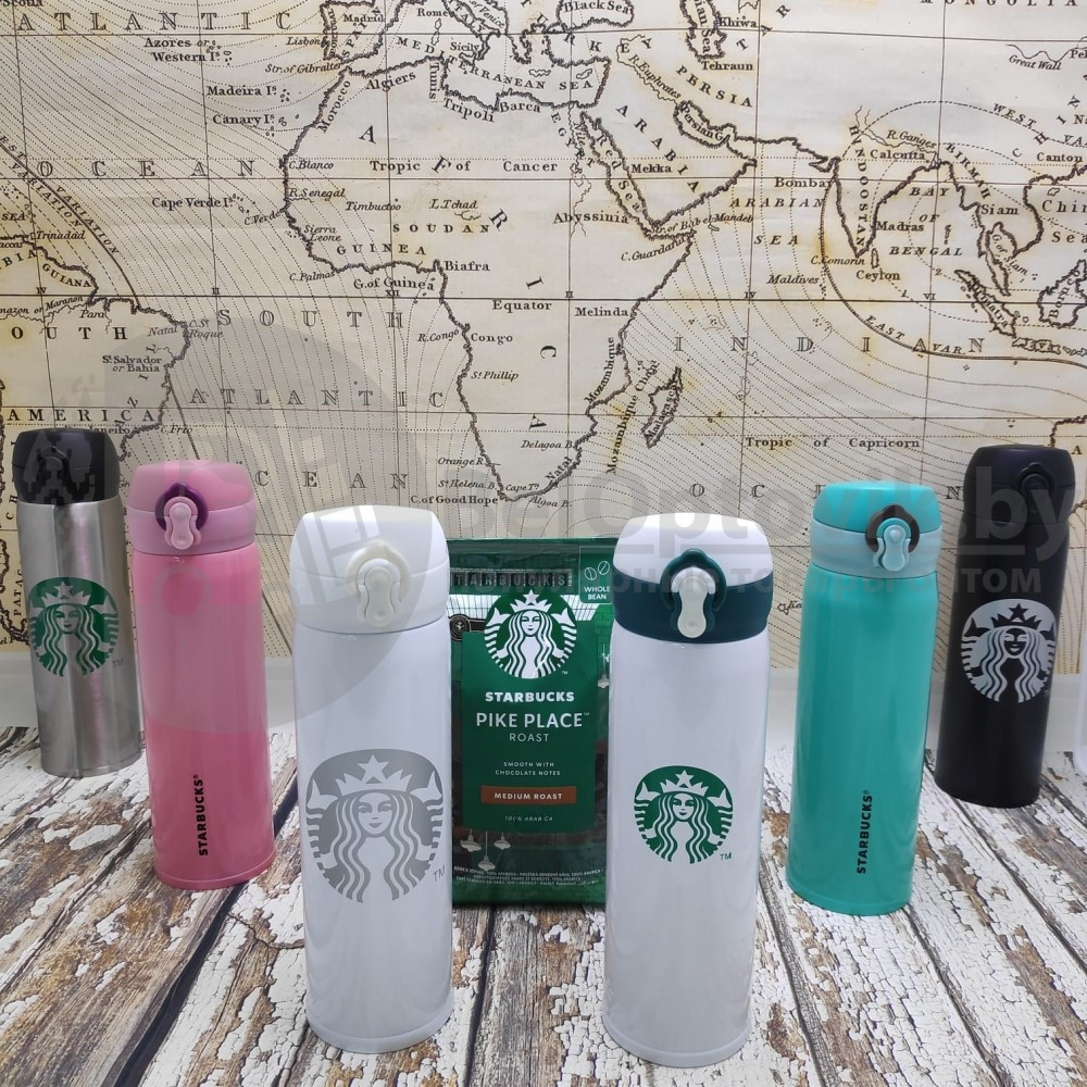 Термокружка Starbucks 450мл (Качество А) Белый с зеленым логотипом и крышкой - фото 9 - id-p179629082