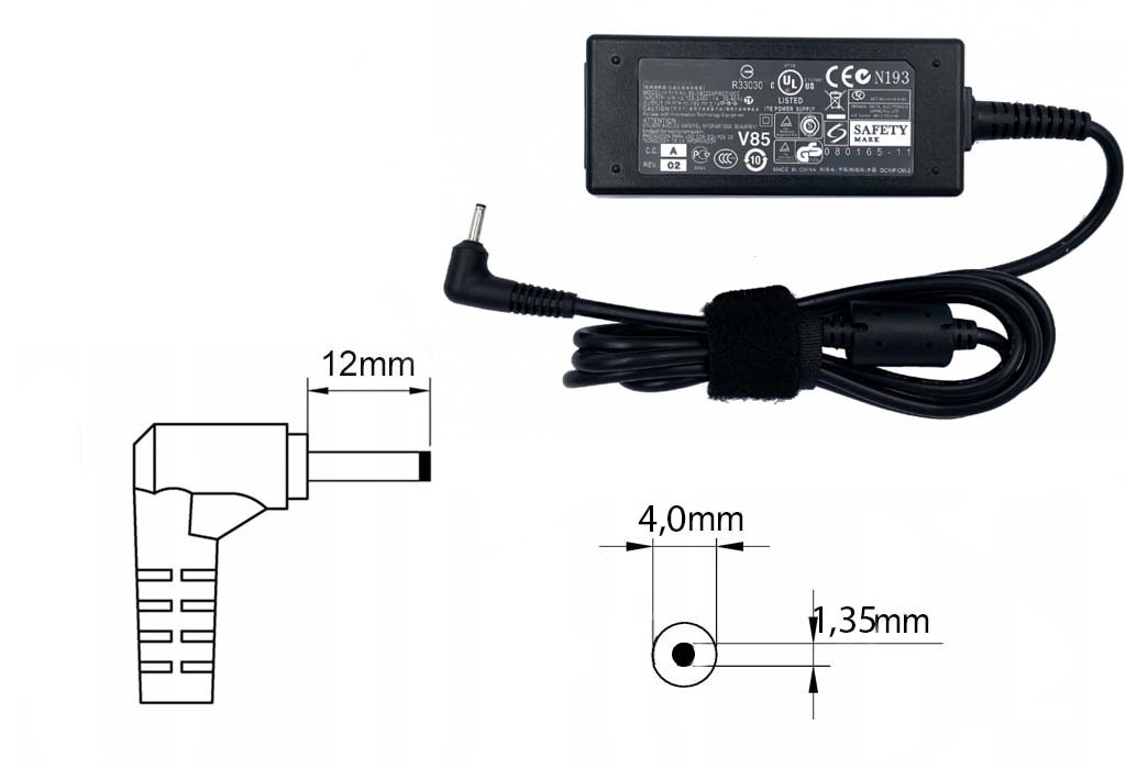 Зарядка (блок питания) для ноутбука Asus VivoBook UX301, 19V 2.37 45W, штекер 4.0x1.35 мм - фото 1 - id-p179644655