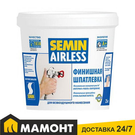 Шпатлевка финишная SEMIN AIRLESS CLASSIC (белая крышка), 25 кг, фото 2