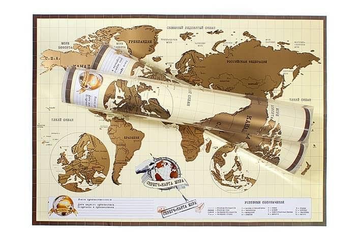 Скретч-карта мира на русском (STANDART) - фото 1 - id-p61071571