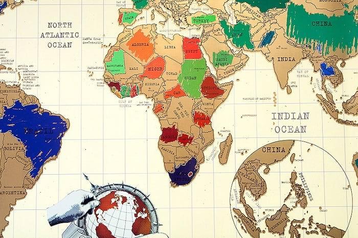 Скретч карта мира на английском языке в тубусе - фото 2 - id-p62620662