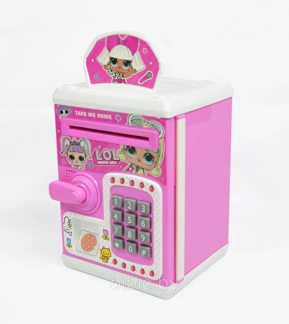 Детский сейф банкомат купюроприемник. Деская копилка с купюроприемником и отпечатком пальца, Лол - фото 2 - id-p119927420