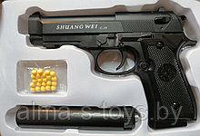 Пистолет металлический С18+ с глушителем