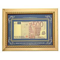Купюра 500 Евро в рамке «Деньгами надо управлять»