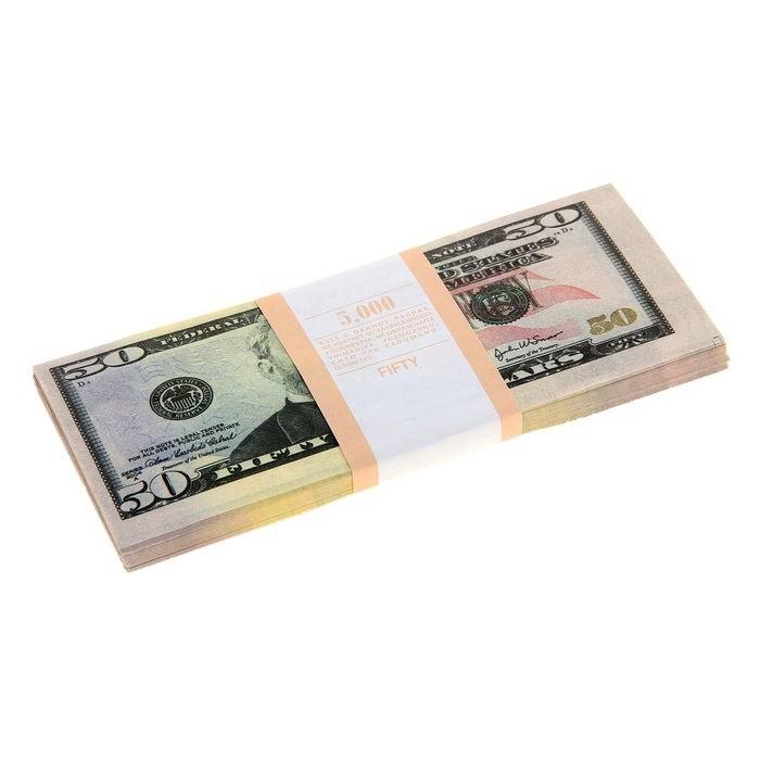 Пачка сувенирных долларов 50 $ (бутафорские деньги) - фото 1 - id-p36582665