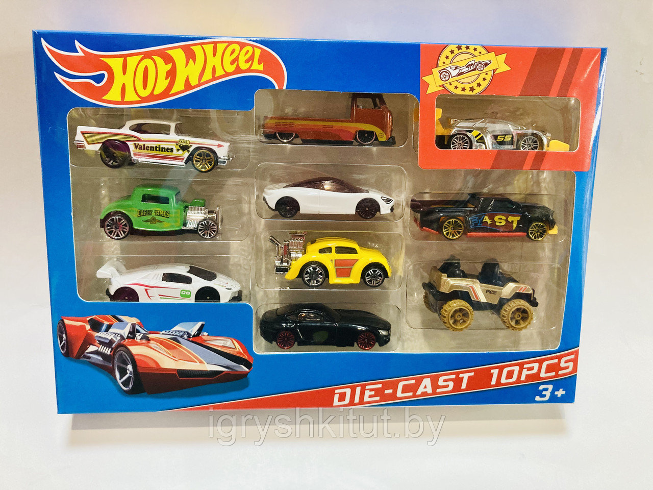 Набор машинок Хот Вилс 10 шт в ассортименте (Hot Wheels), аналог - фото 7 - id-p88796699