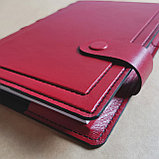 Съемная кожаная обложка на ежедневник ф-та А5 застежка магнит (красная) Арт. 4-246, фото 3
