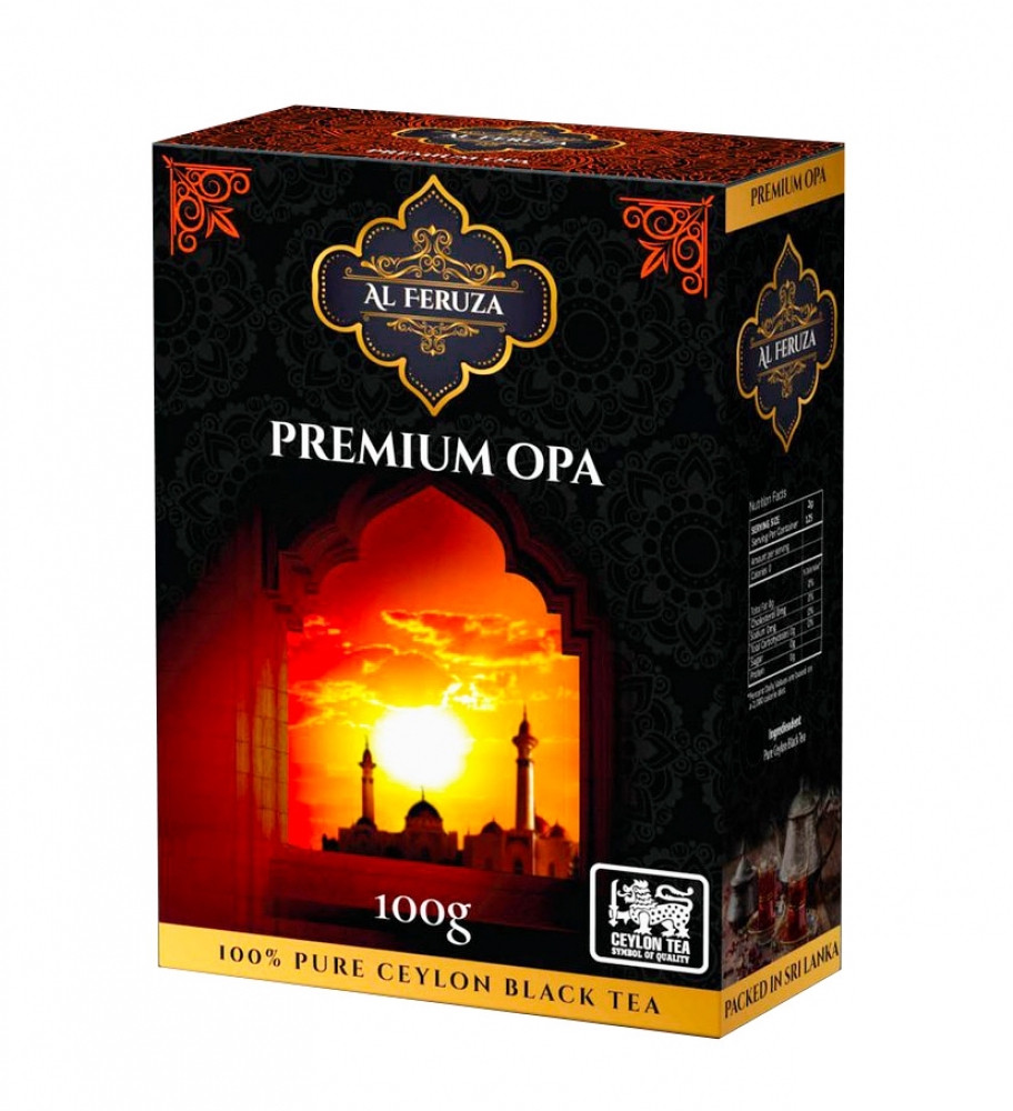 Чай AL FERUZA крупнолистовой черный OPA высшего сорта, пр-во Шри-Ланка 100 г