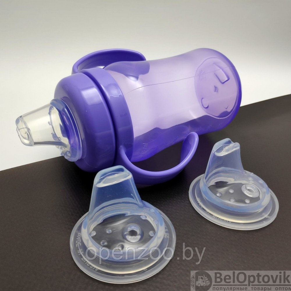 Силиконовый носик поильник (комплект 2 шт) BABY FLOW TWO для детских бутылочек - фото 4 - id-p179674142