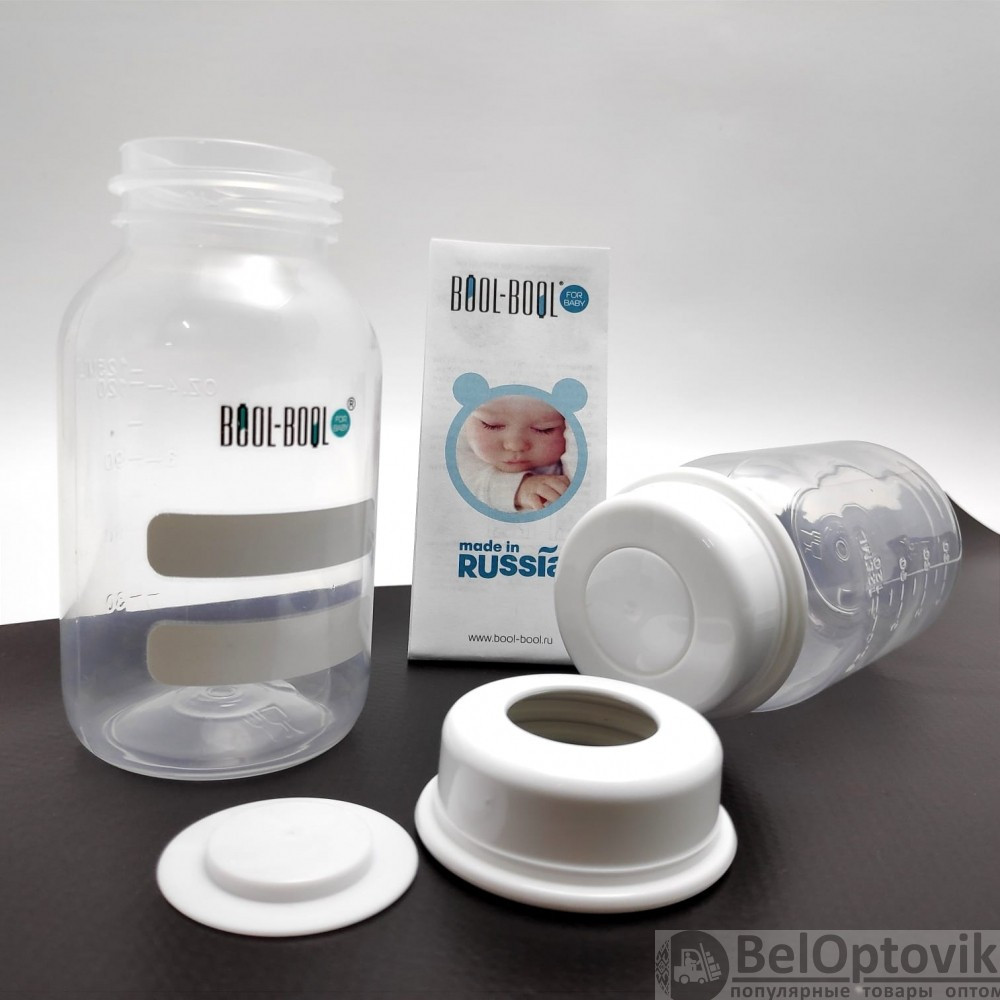 Бутылочка контейнер для хранения грудного молока BOOL-BOOL BABY FLOW, 125 мл, набор 3 шт - фото 4 - id-p179674204