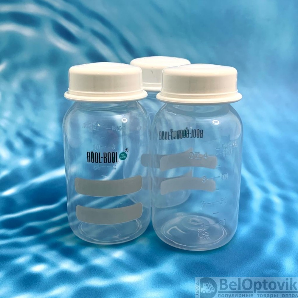 Бутылочка контейнер для хранения грудного молока BOOL-BOOL BABY FLOW, 125 мл, набор 3 шт - фото 7 - id-p179674204