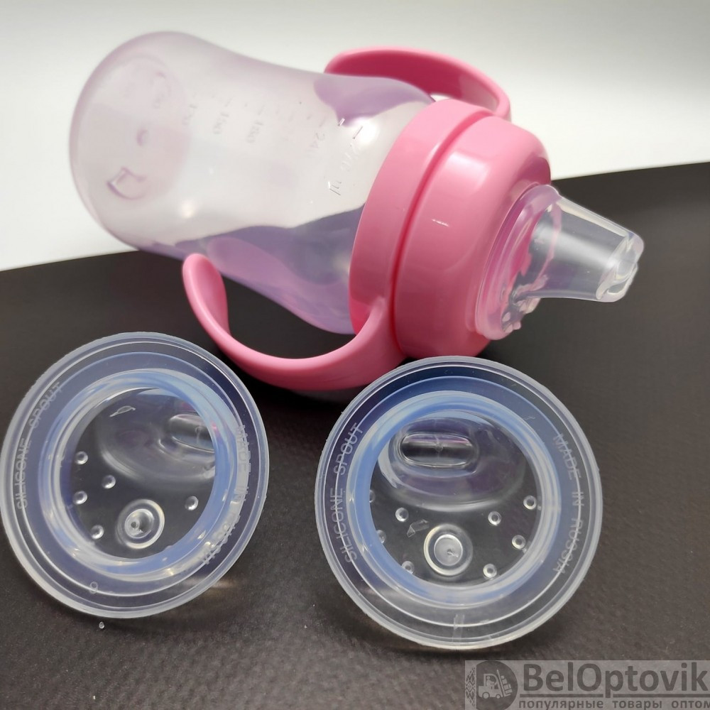 Силиконовый носик поильник (комплект 2 шт) BABY FLOW TWO для детских бутылочек - фото 3 - id-p179674212