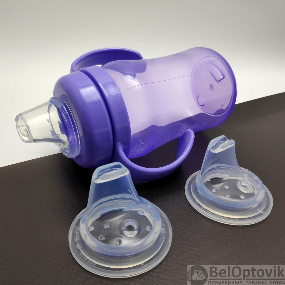 Силиконовый носик поильник (комплект 2 шт) BABY FLOW TWO для детских бутылочек - фото 4 - id-p179674252