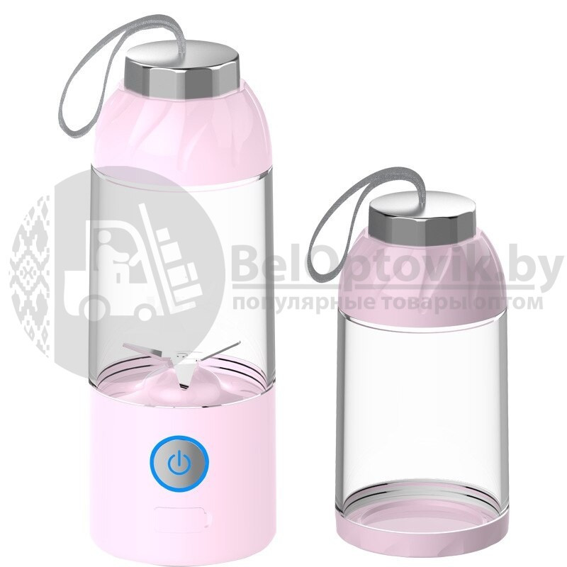 Блендер - шейкер (соковыжималка) портативный, переносной USB EveryDay Juicer Cup, 550 мл, 100W Розовый корпус - фото 9 - id-p179627333