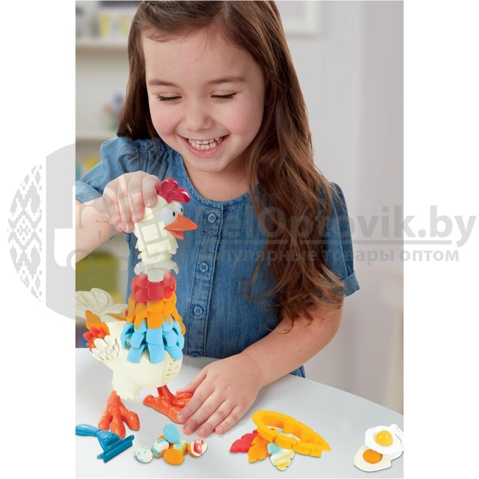 Игровой интерактивный набор с тестом для лепки Веселая Курочка - Чудо в перьях от Play-Doh, 3 - фото 6 - id-p179627380