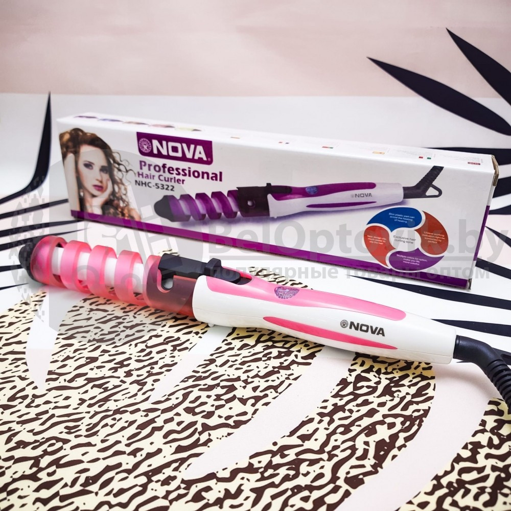 Профессиональная плойка для волос NOVA Professional Hair Curler NHC-5322 (5311) Красная - фото 7 - id-p179627402