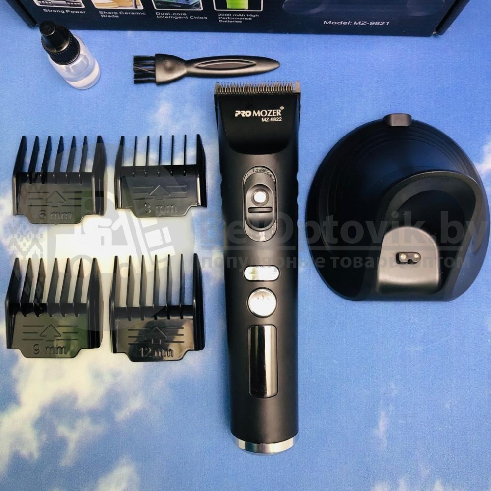 Профессиональный триммер для стрижки волос, бороды, усов Hair Clipper PRO MOZER MZ-9821 (LED-индикатор - фото 3 - id-p179624645