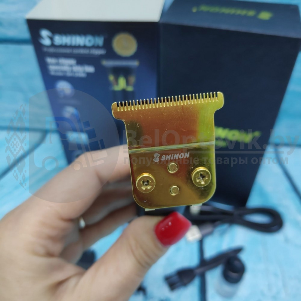Беспроводной триммер-клипер для бороды, усов и арт рисунков Hair clippeer SHINON SH-2560 (4 сменные насадки) - фото 10 - id-p179624684