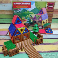 Магнитный конструктор Magformers Log House Set Бревенчатый дом (Original), 49 деталей
