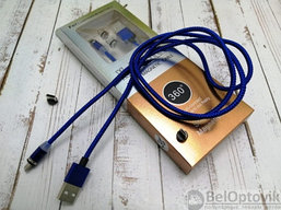 Магнитный кабель USB - Lightning X-Cable Metal Magnetic 360 для Aplle, Micro-USB, Type-C Синий