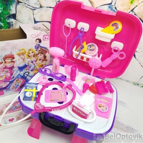 Набор доктора 4 в 1 (медсестры) в розовом чемодане, 37 предметов Принцесса Disney, фото 1