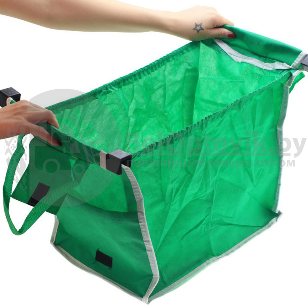 Вместительная сумка для покупок Grab Bag для шоппинга с креплением к тележке - фото 4 - id-p179626020