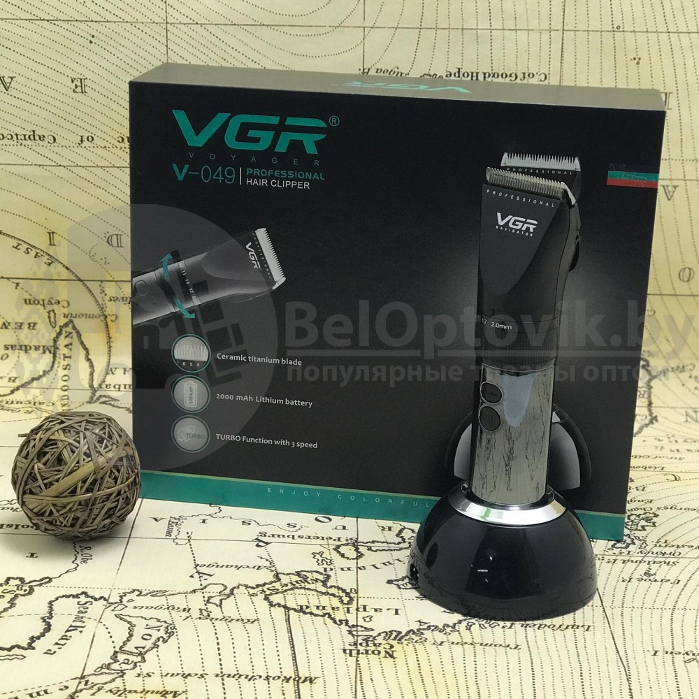 Беспроводная профессиональная машинка для стрижки волос VGRVoyager V-049 (LED-индикатор, 4 насадки, три режима - фото 2 - id-p179624785