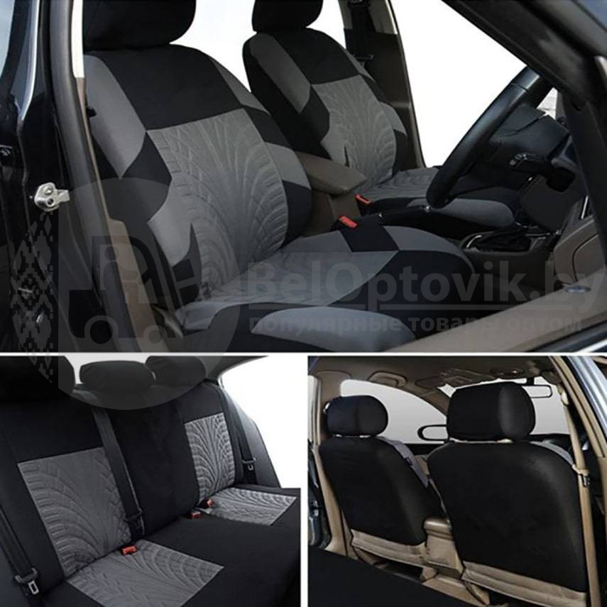 Комплект чехлов на автомобильные сидения Car Seat Cover 9 предметов (чехлы для автомобиля) Красные - фото 5 - id-p179627668