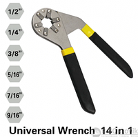 Универсальный гаечный ключ Universal Wrench 14в1 (3/4, 11/16, 5/8, 9/16, 1/2)