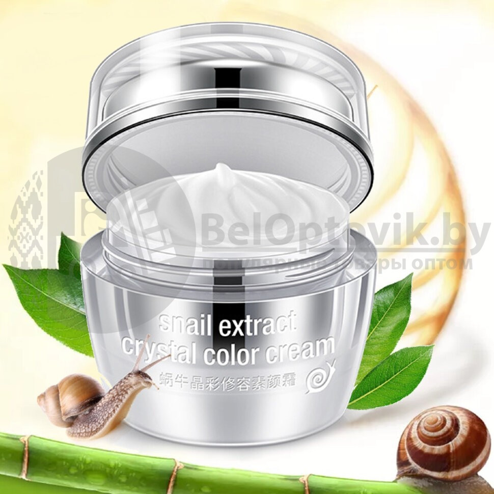 ЛИКВИДАЦИЯ Кристальный крем - основа под макияж с экстрактом улитки Rorec Snail Extract Crystal Color Cream, - фото 2 - id-p179624902