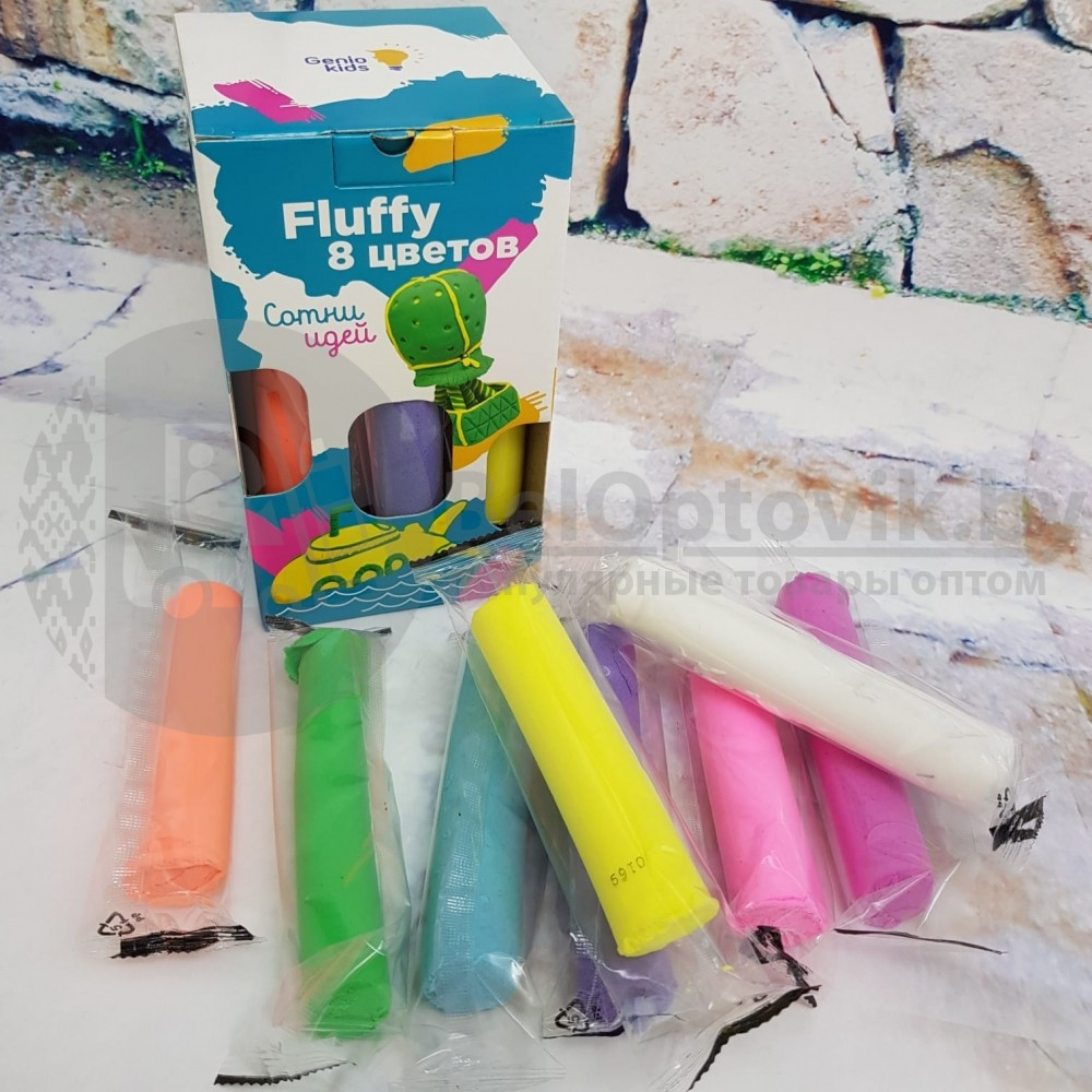 Инновационный воздушный пластилин для детской лепки Fluffy 8 цветов (легкий, плавает, прыгает, не высыхает, - фото 2 - id-p179627807