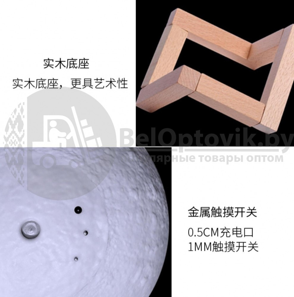 Увлажнитель (аромадиффузор) воздуха Moon Lamp Humidifier с функцией ночника, 1500ml, USB Фиолетовая (с - фото 9 - id-p179624946