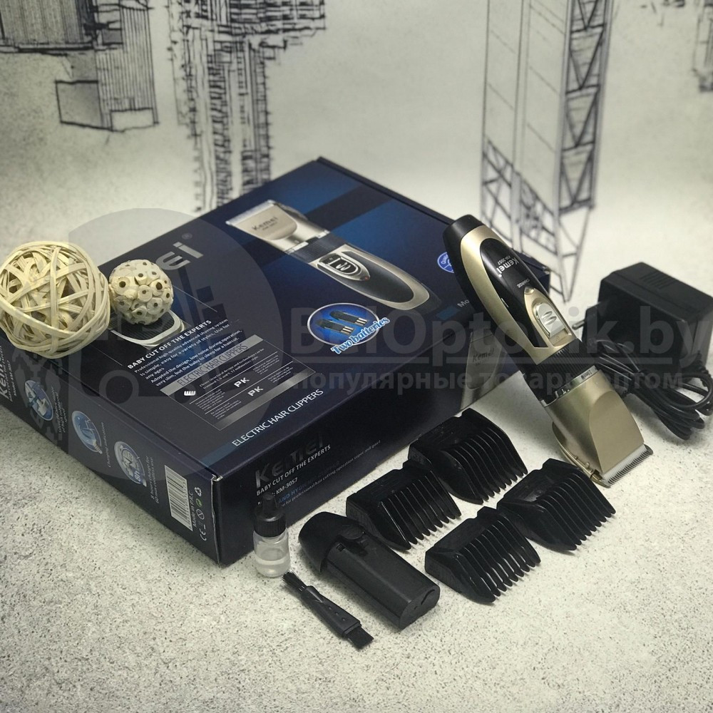 Профессиональный портативный триммер для волос Kemei KM-3057 (2 аккумуляторных блока питания) - фото 4 - id-p179624967