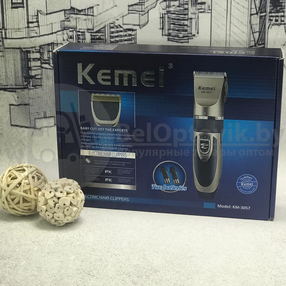 Профессиональный портативный триммер для волос Kemei KM-3057 (2 аккумуляторных блока питания) - фото 5 - id-p179624967