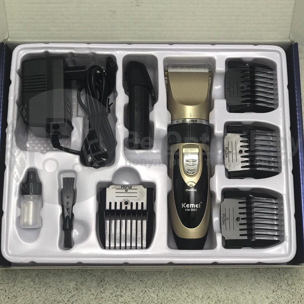 Профессиональный портативный триммер для волос Kemei KM-3057 (2 аккумуляторных блока питания) - фото 7 - id-p179624967