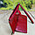 Женский кошелек из натуральной кожи с ручкой, отдел на молнии (22.00 х 12.00 х 1.50 см.). Красный, фото 9